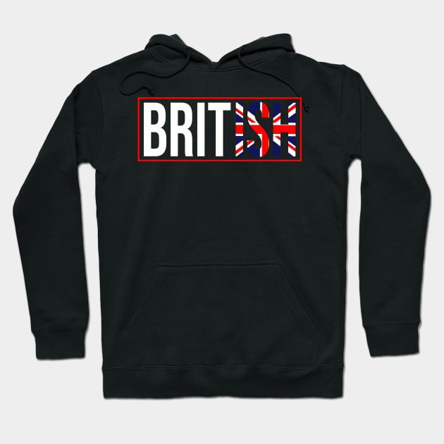 Cool British Flag. Proud Great Britain Flag Hoodie by Jakavonis